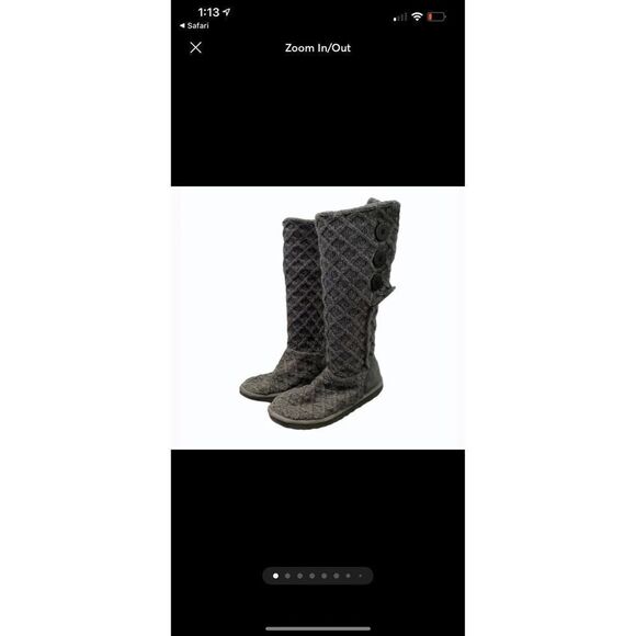 UGG Lattice Cardy Gray Sweater Boots - Picture 6 of 12